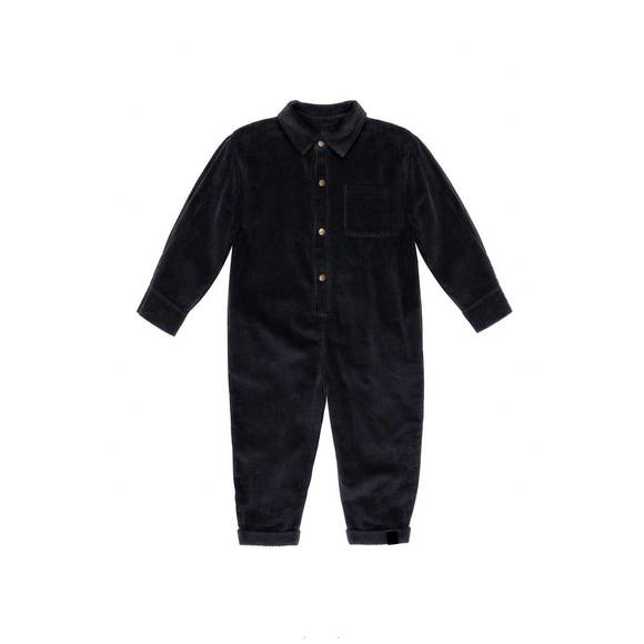 NEW OMAMIMINI kids' corduroy mechanic jumpsuit in black - Picture 1 of 2